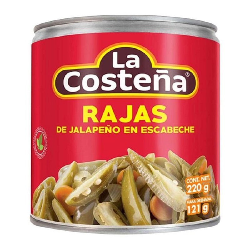 Jalapeños Rajas La Costeña con 48 latas de 220 gms Alcca Distribuciones